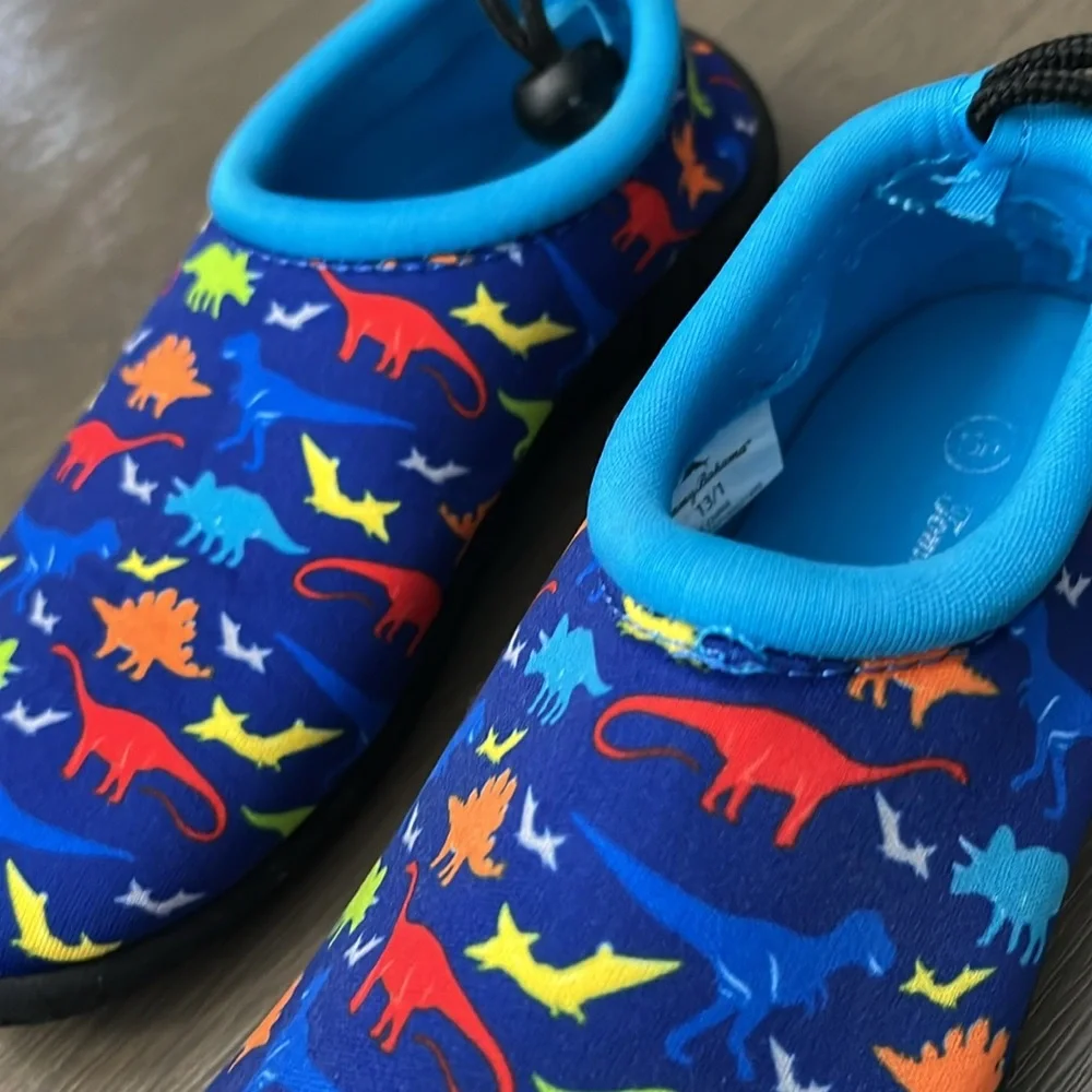 Tommy Bahama Kids Water Shoes - Blue with Dinosaur Print. 13/1